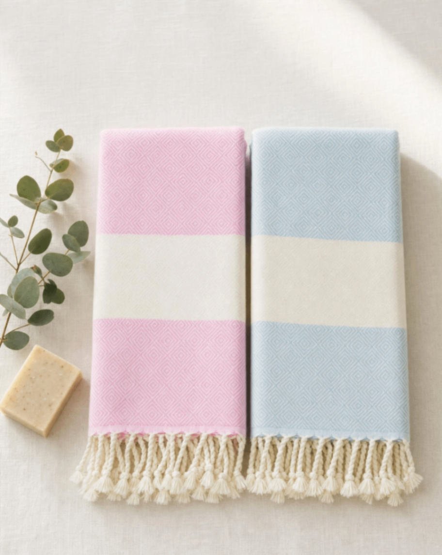 His & Hers Bundle – Baby Blue and Pink Peshtemal