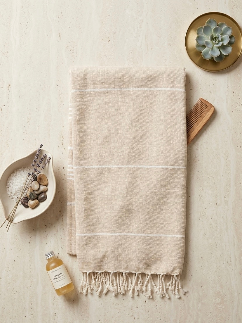 Miranda Peshtemal Beige lifestyle