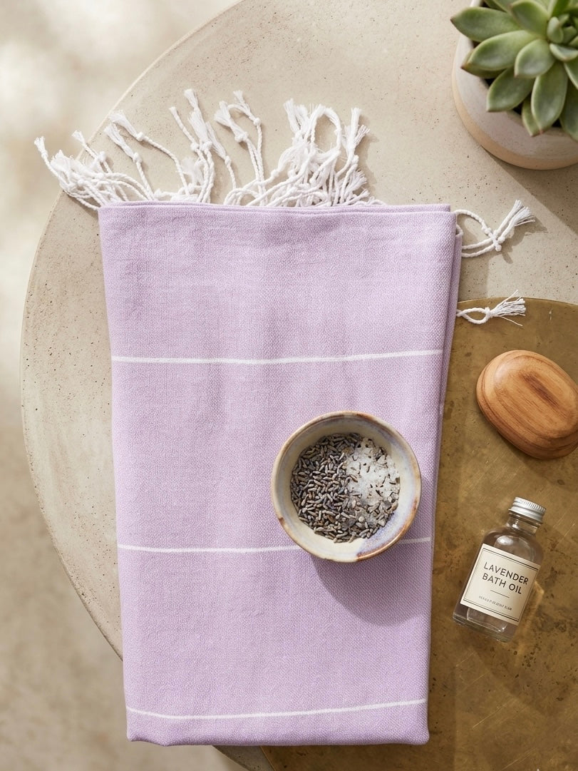 Miranda Peshtemal Lilac lifestyle